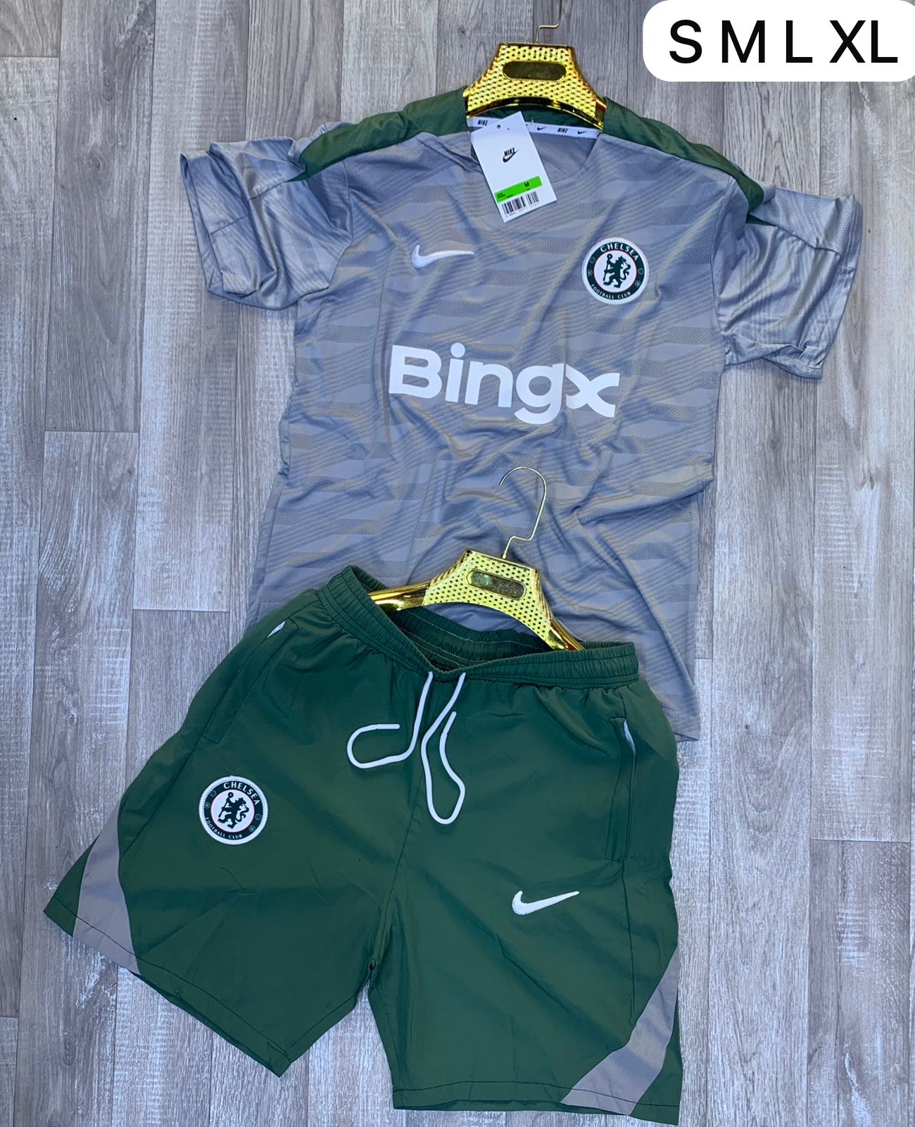 Conjunto Nike Chelsea FC Away Gris Verde