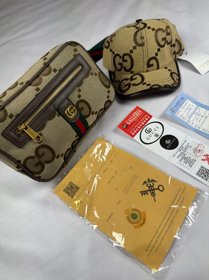 Pack Bolso Cruzado + Gorra Beige