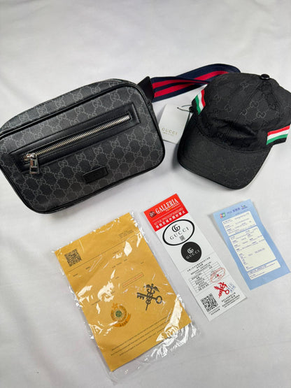 Pack Bolso Cruzado + Gorra Negro Tricolor